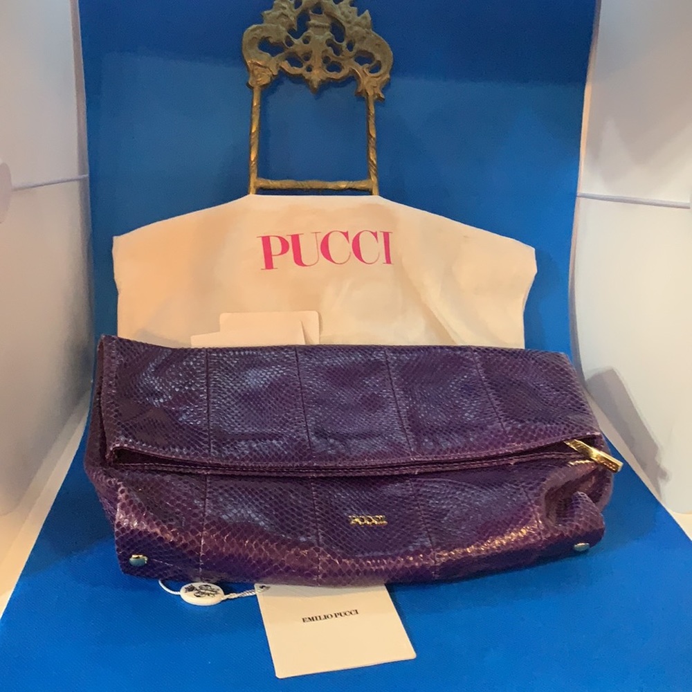 Emilio Pucci Snakeskin Python Clutch Reserved - image 8